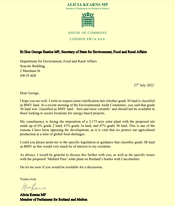 George Eustice Letter