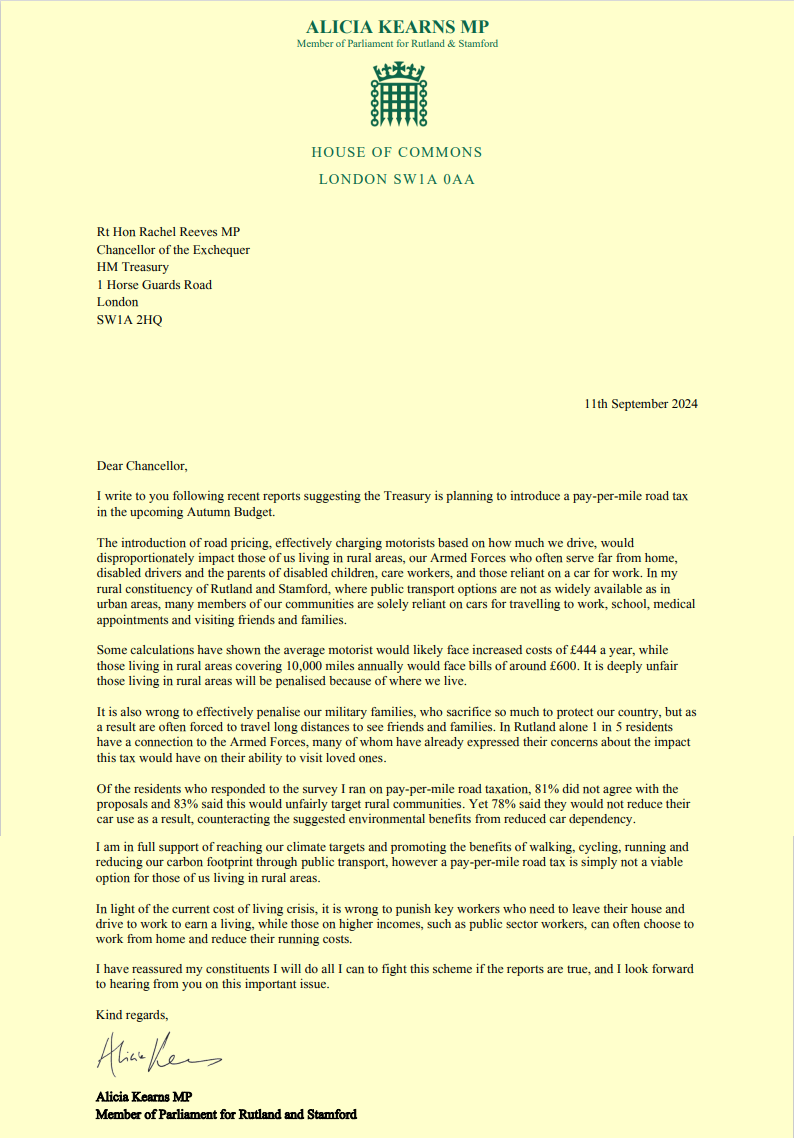 Letter to the Chancellor