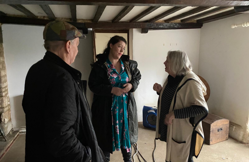 Meeting residents in Tallington who suffered flooding