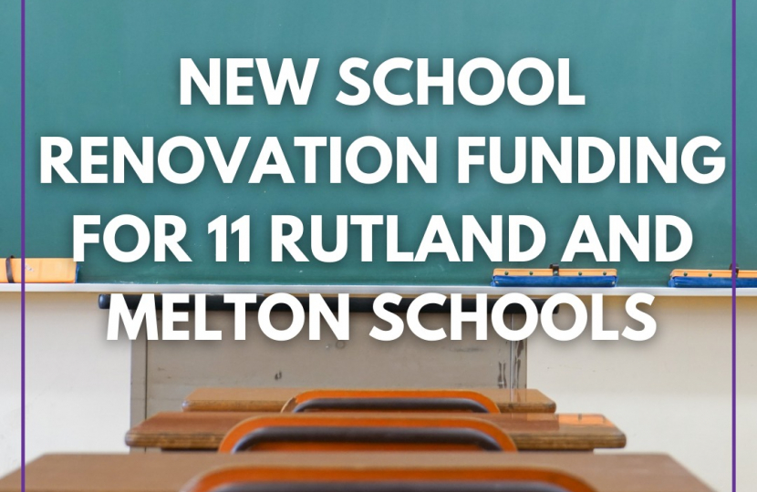 New School Renovation Funding for 11 Rutland and Melton Schools